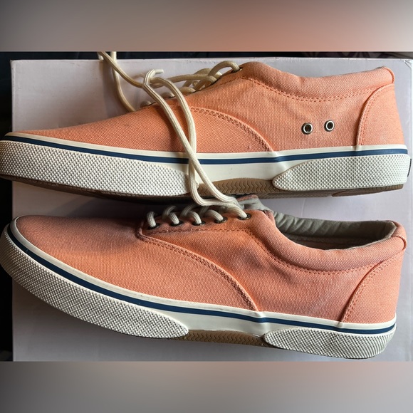 Men’s Sperry Topsider Sneakers. Size 10.5 in rare sherbet orange color! - Picture 3 of 9